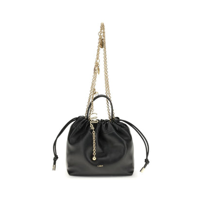 Chloé Schwarze Bos Taurus Kalbsleder Schultertasche
