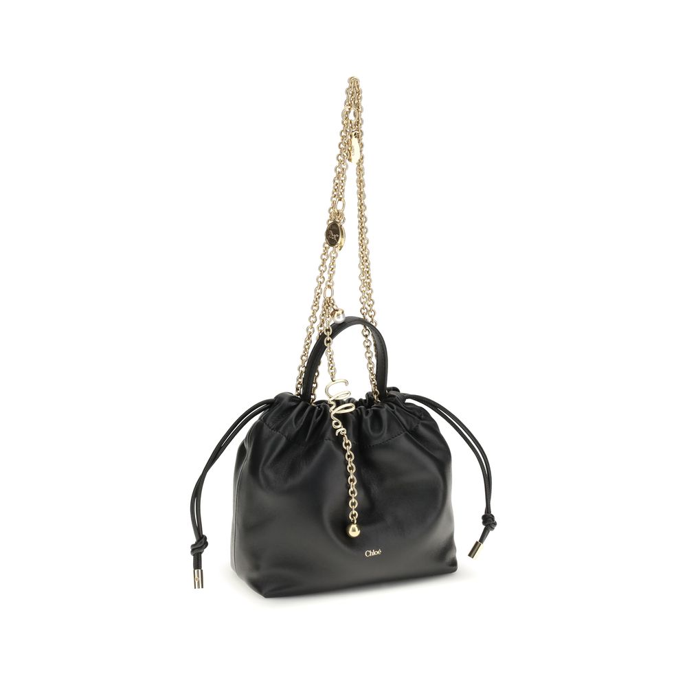 Chloé Schwarze Bos Taurus Kalbsleder Schultertasche