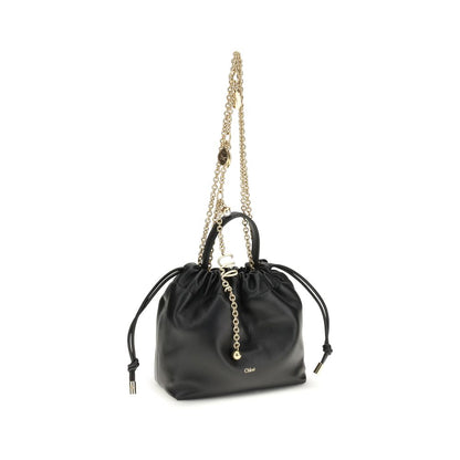 Chloé Schwarze Bos Taurus Kalbsleder Schultertasche