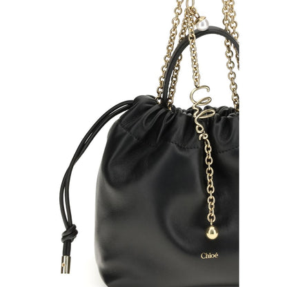 Chloé Schwarze Bos Taurus Kalbsleder Schultertasche