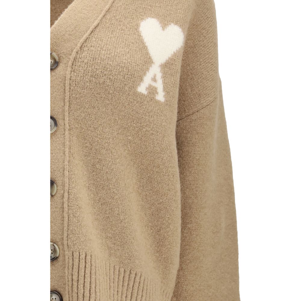 Ami Paris Beige Alpaka Vicugna Pacos Strickjacke