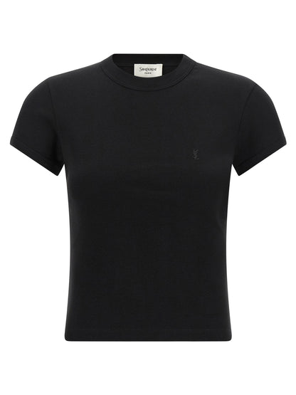 Saint Laurent T-Shirt aus Baumwolle in Schwarz
