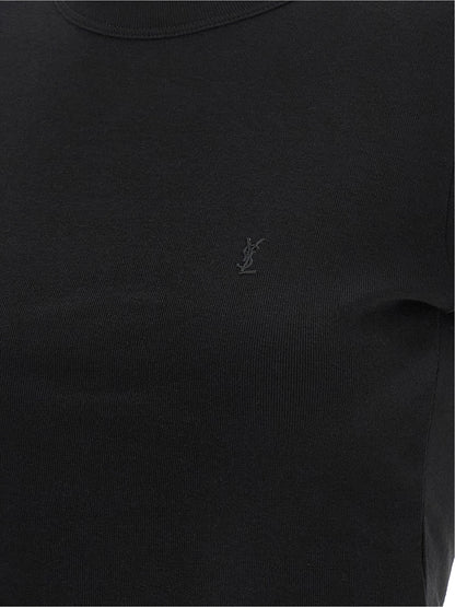 Saint Laurent T-Shirt aus Baumwolle in Schwarz