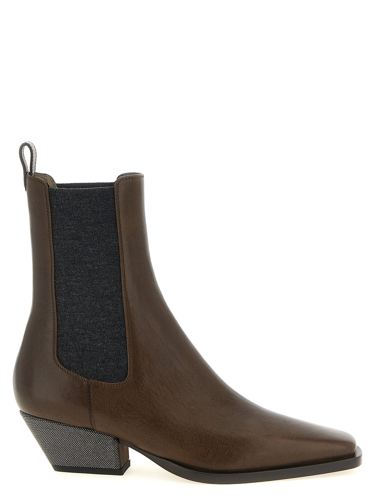 Brunello Cucinelli Brown Leather Chelsea Boots