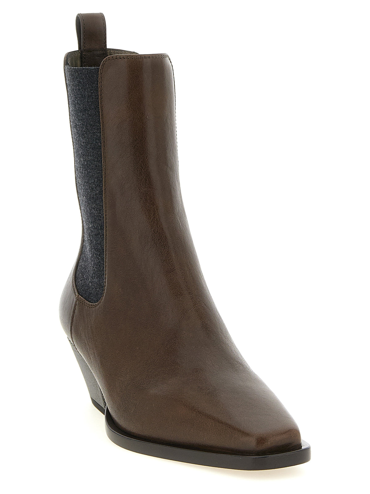 Brunello Cucinelli Brown Leather Chelsea Boots