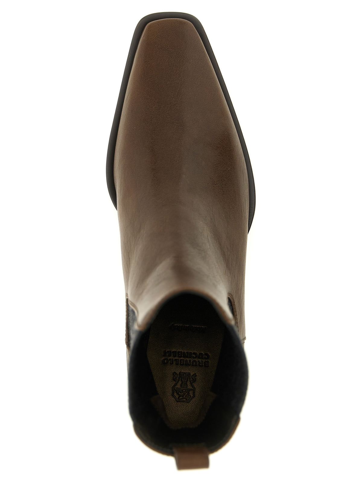 Brunello Cucinelli Brown Leather Chelsea Boots