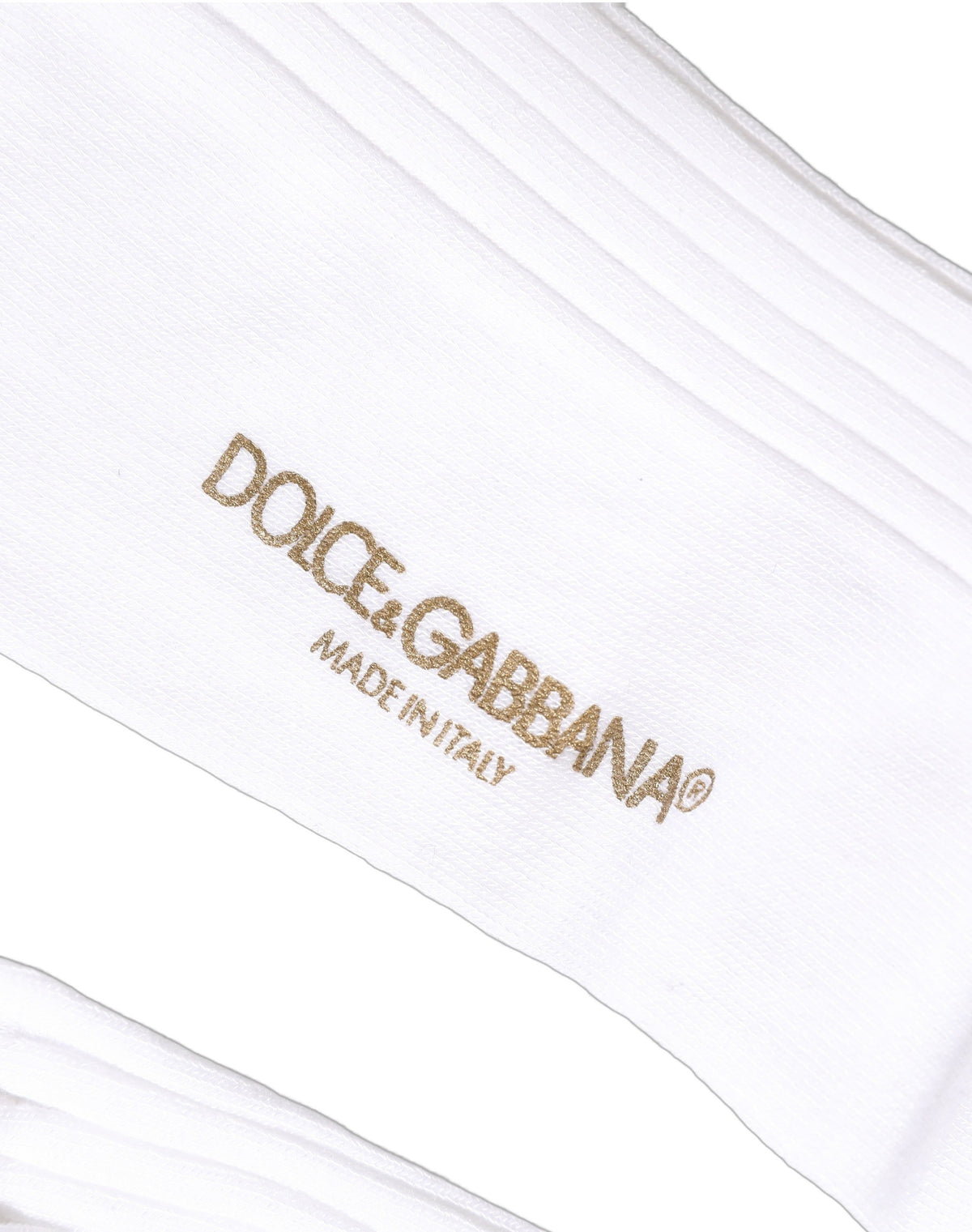 Dolce & Gabbana Weiße Gerippte Socken mit Logo