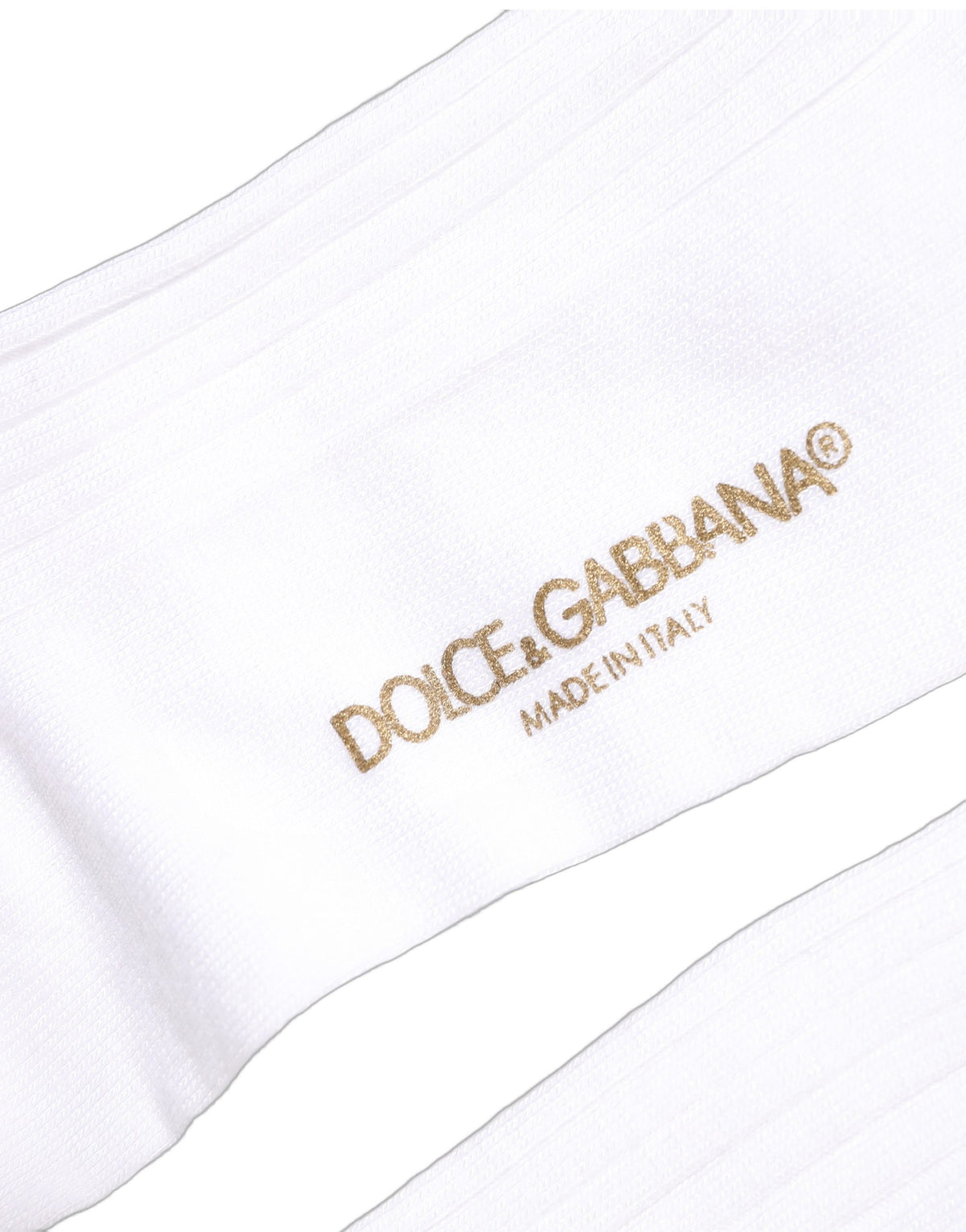 Dolce & Gabbana Weiße Gerippte Socken mit Logo