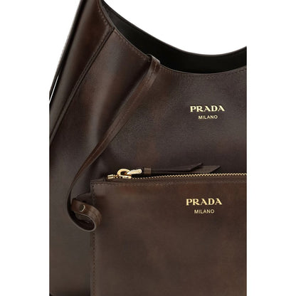 Prada Brown Calfskin Shoulder Bag