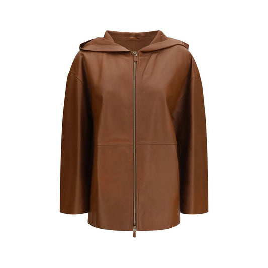 Max Mara Giacca in Pelle di agnello, colore Marrone