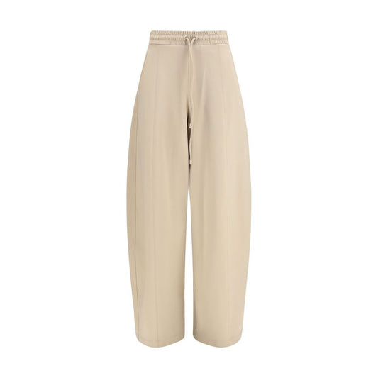 Max Mara Olmo Beige Barrel-Leg Hose aus Baumwoll-Jersey