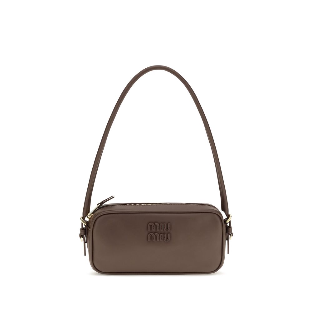 Borsa a tracolla Miu Miu in pelle di vitello marrone