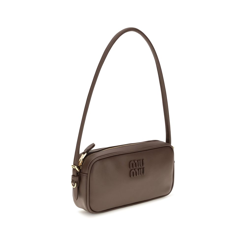 Borsa a tracolla Miu Miu in pelle di vitello marrone