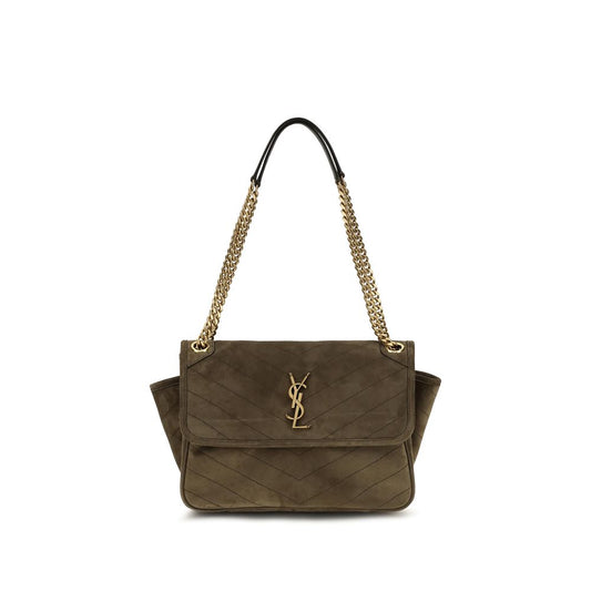 Saint Laurent Two-Tone Suede Shoulder Bag
