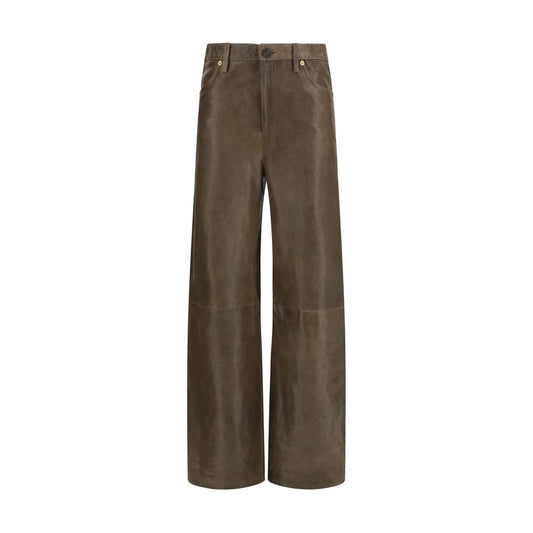 Golden Goose Pantaloni in Pelle, colore Marrone