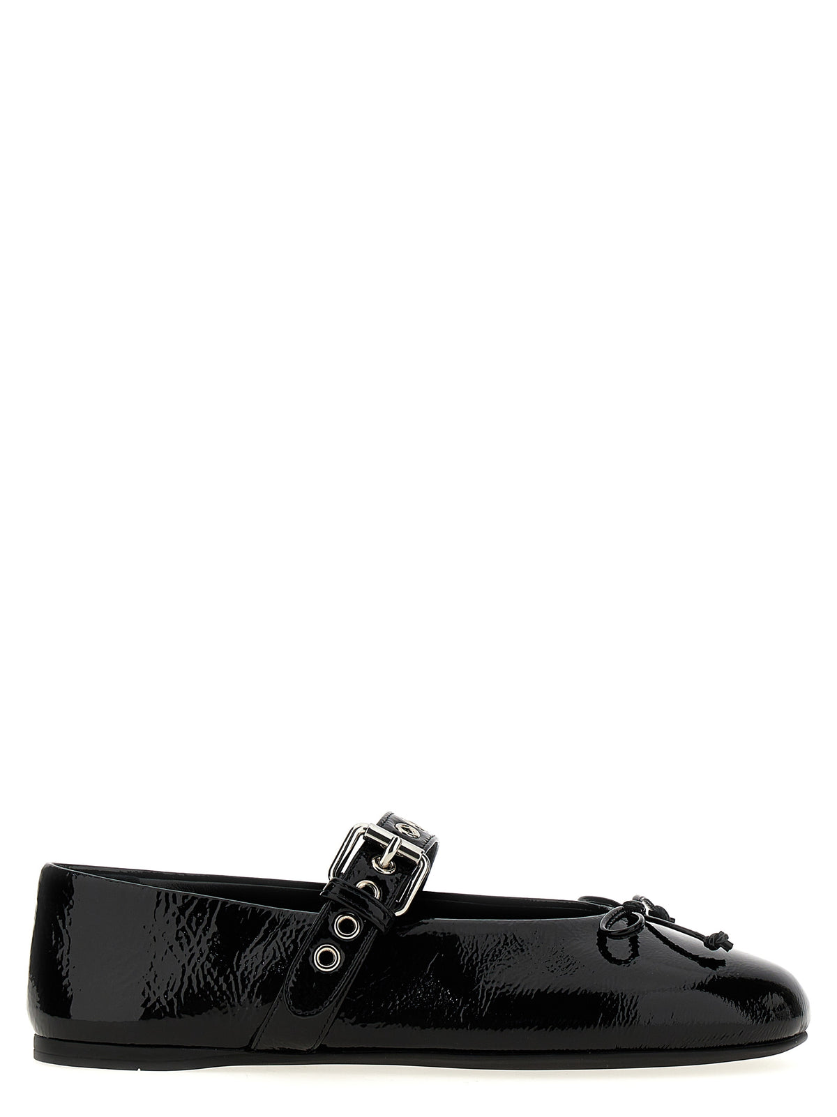 Miu Miu Black Calf Leather Ballet Flats