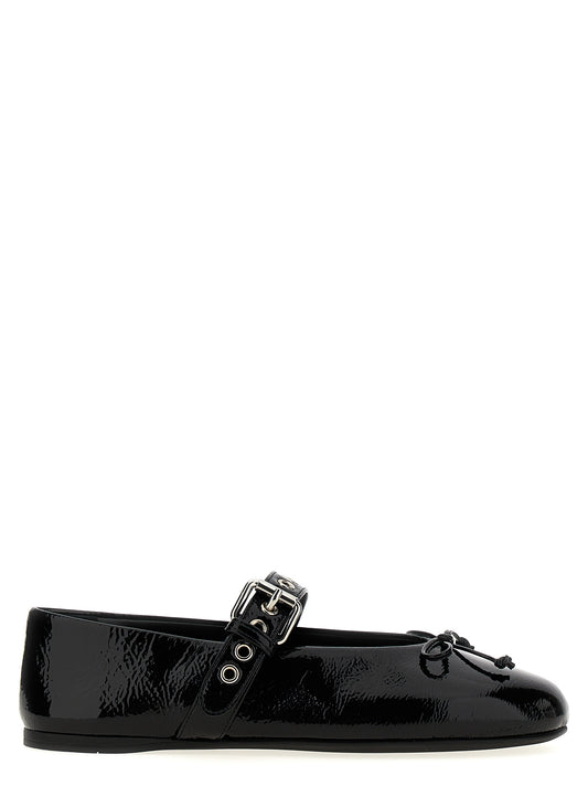 Miu Miu Ballerine in Pelle di vitello, colore Nero
