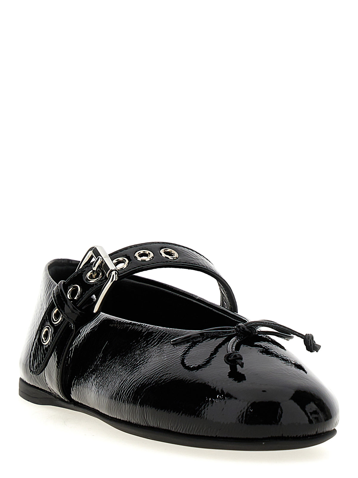 Miu Miu Black Calf Leather Ballet Flats