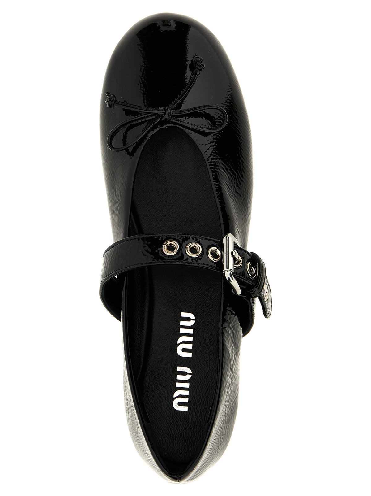 Miu Miu Black Calf Leather Ballet Flats