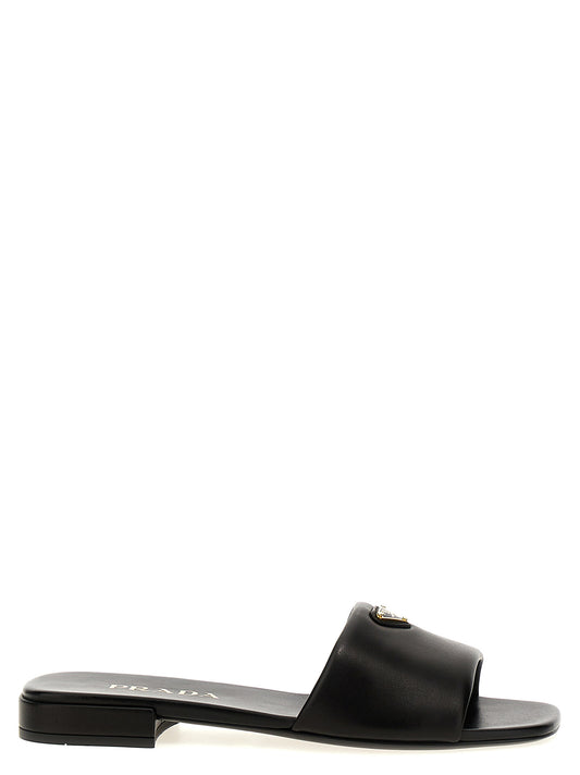 Prada Schwarze Lammleder-Slipper