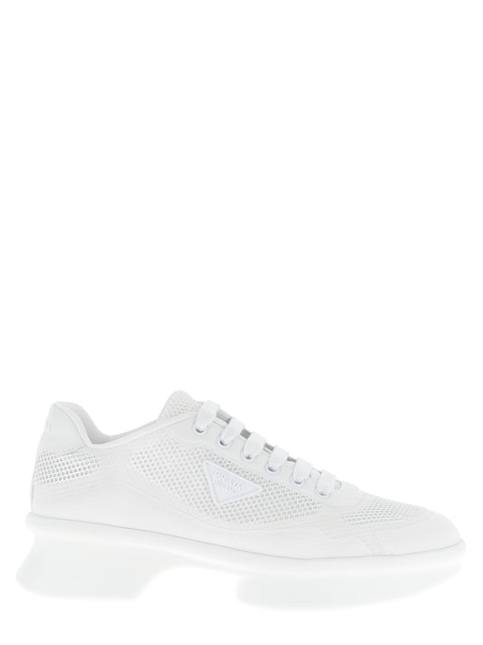 Prada Weiße Sneaker aus Polyester im Athletic-Stil