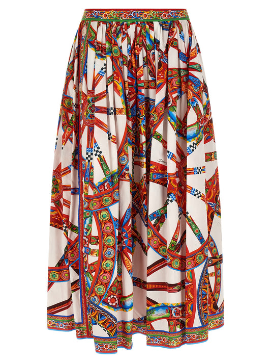 Dolce & Gabbana Gonna Midi Carretto in Cotone