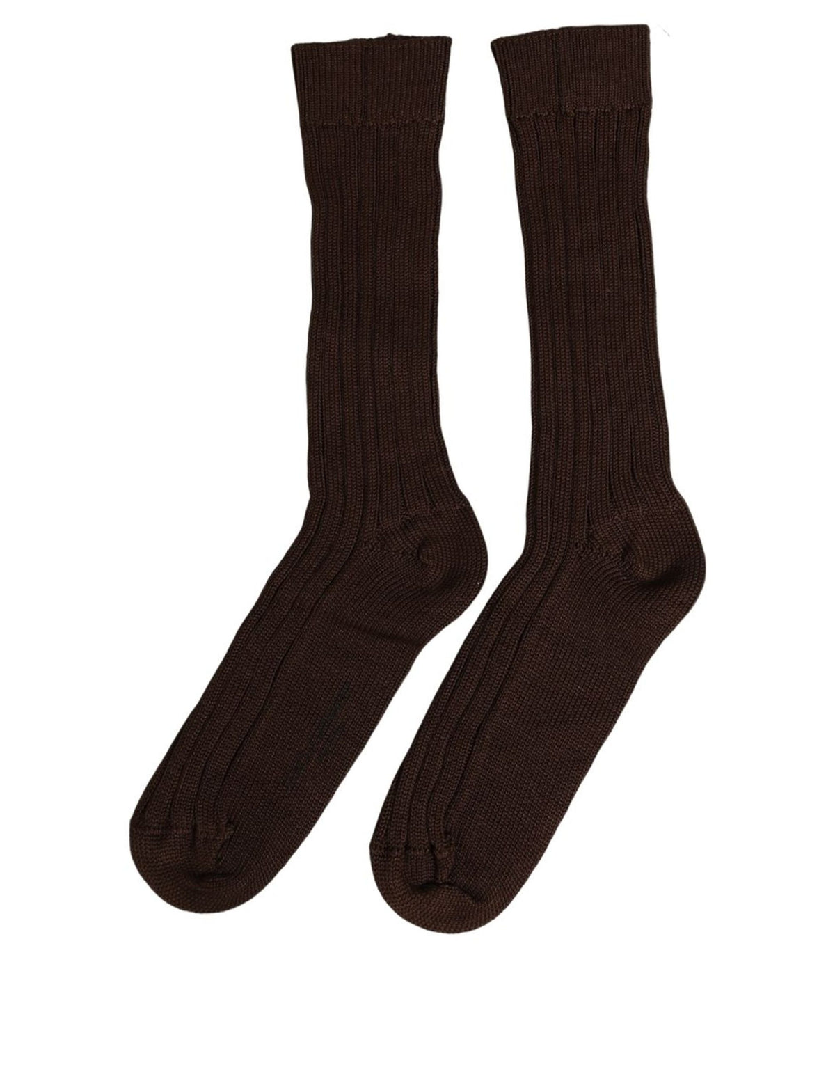 Dolce & Gabbana Dunkelbraune Rippstrick-Socken
