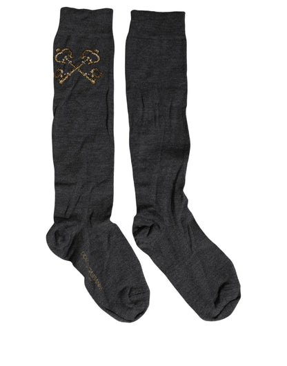 Dolce & Gabbana Calze al ginocchio in Lana, colore Grigio