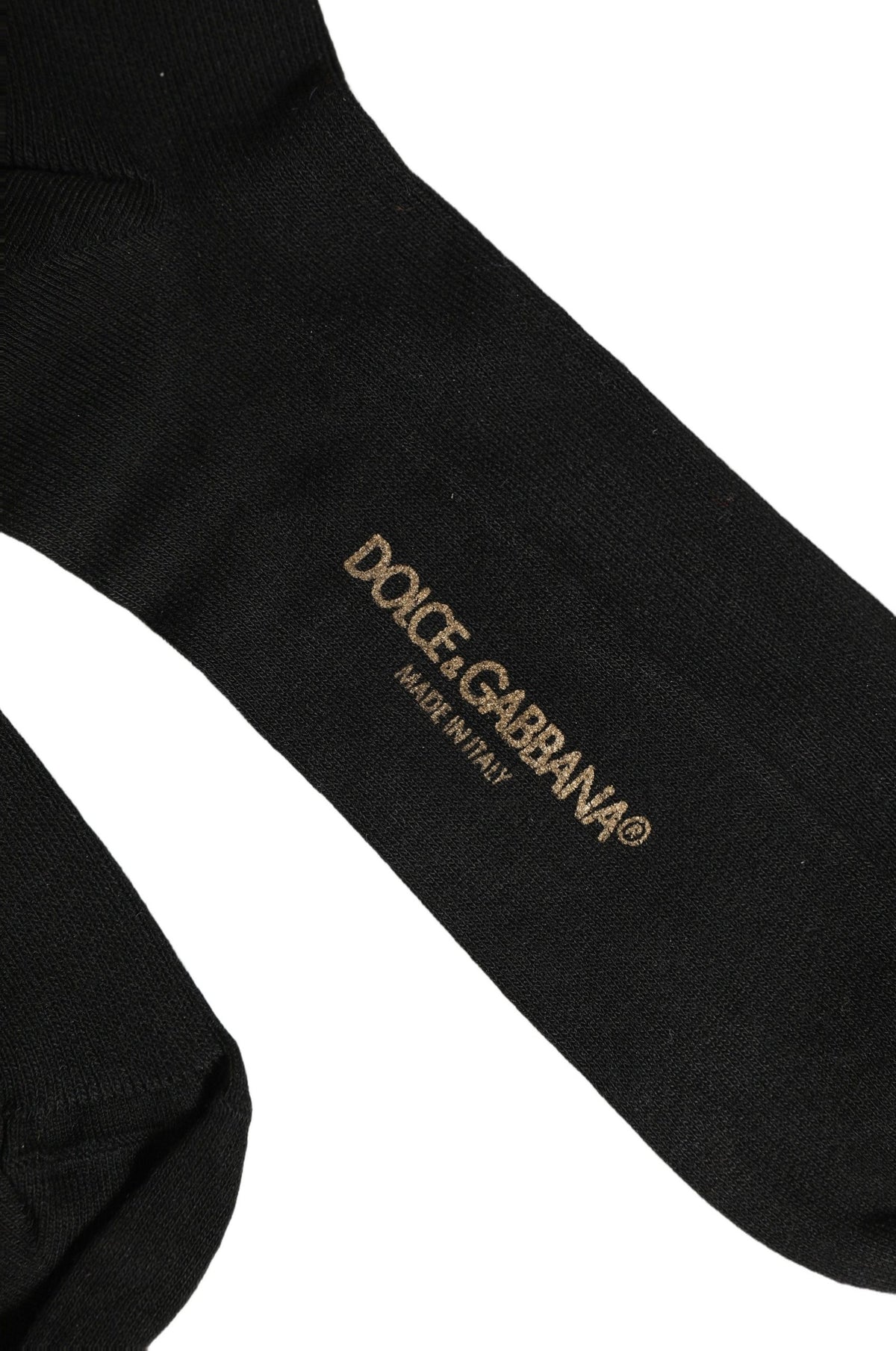 Dolce & Gabbana Schwarze Gerippte Socken mit Logo