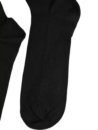 Dolce & Gabbana Schwarze Gerippte Socken mit Logo