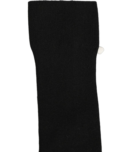 Dolce & Gabbana Schwarze Gerippte Socken mit Logo