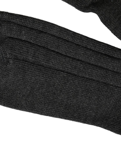 Dolce & Gabbana Calze a coste con logo in Lana, colore Grigio