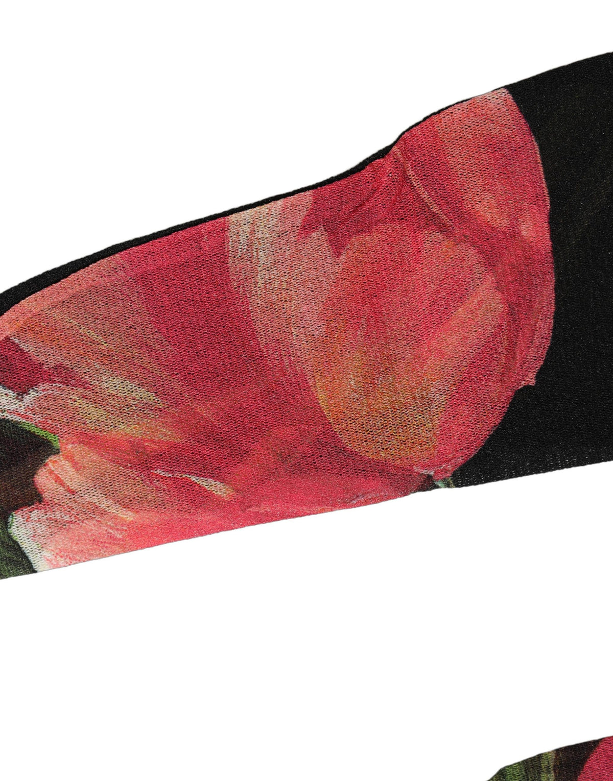 Dolce & Gabbana Schwarz-Pinke Tulpen-Socken aus Nylon