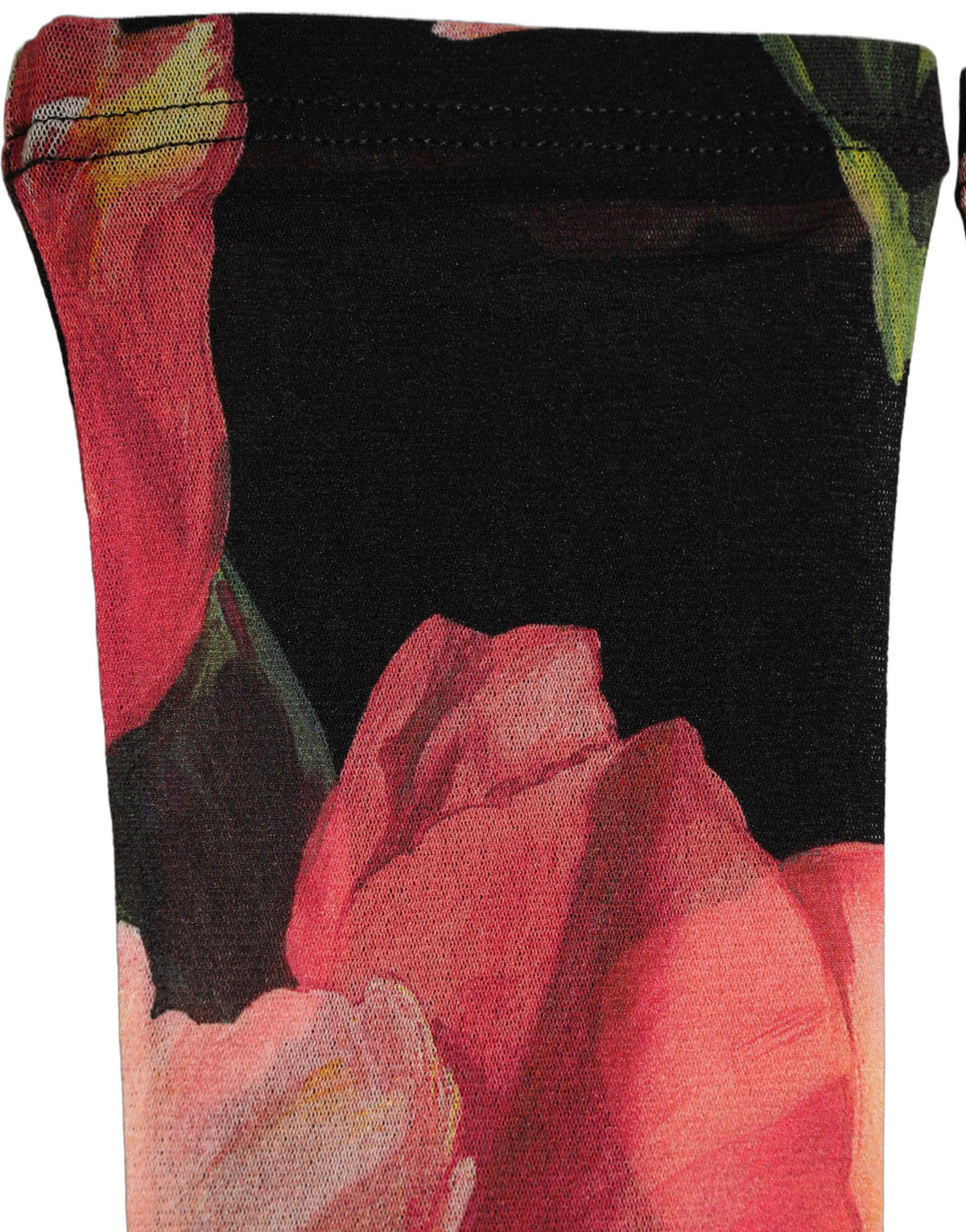 Dolce & Gabbana Schwarz-Pinke Tulpen-Socken aus Nylon