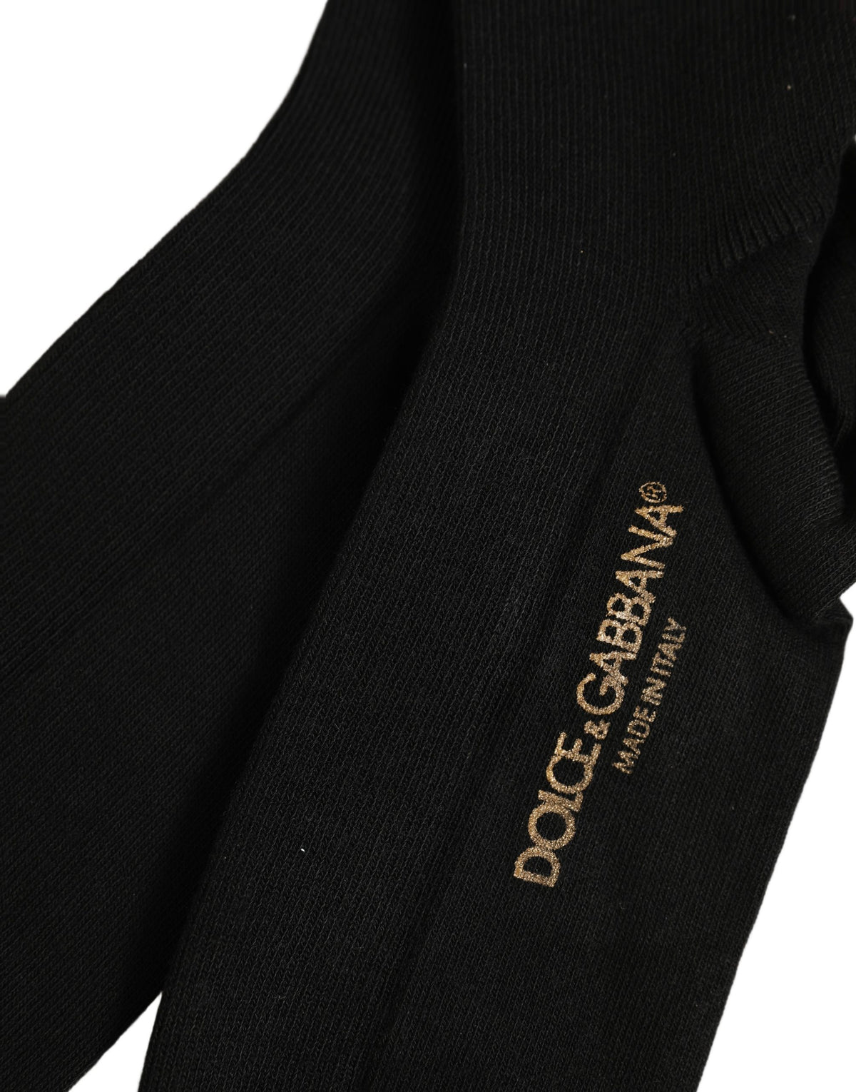Dolce & Gabbana Schwarze Over-the-Calf-Socken mit Logo