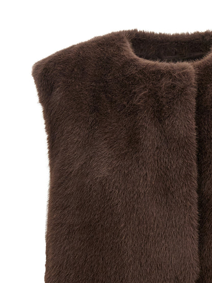 Herno Braune ärmellose Jacke aus Polyester – Produktansicht 3 | Arca Lucia