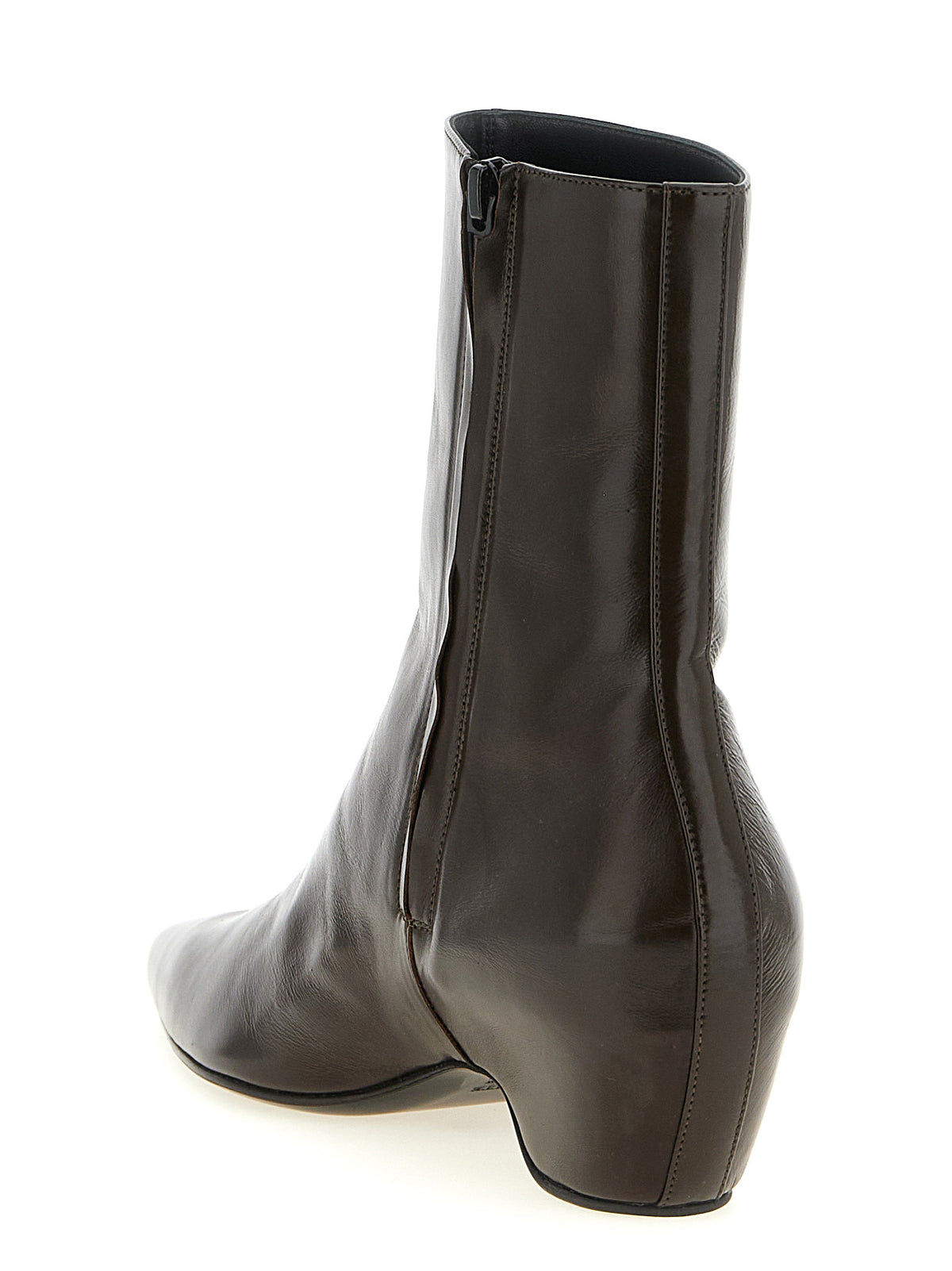 Khaite Ankle Boots aus braunem Kalbsleder – Produktansicht 3 | Arca Lucia