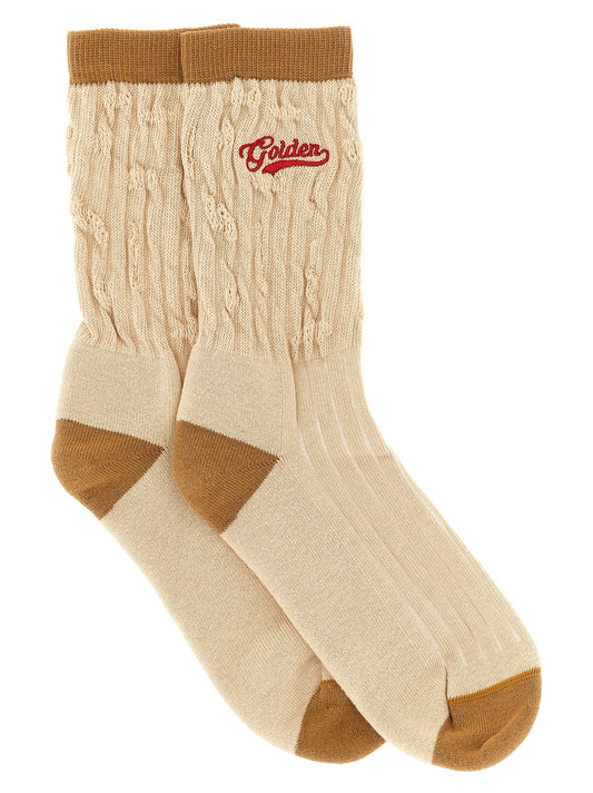 Golden Goose Calze in Cotone, colore Beige