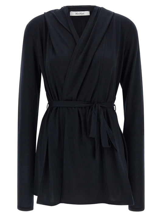 Max Mara Blauer Lyocell-Strickjacke