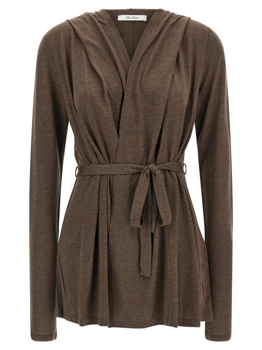 Max Mara Brauner Lyocell-Strickjacke