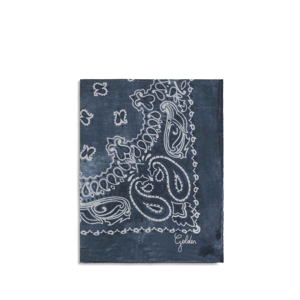 Sciarpa Golden Goose in seta blu