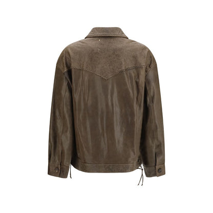 Golden Goose Braune Kalbslederjacke Bos Taurus