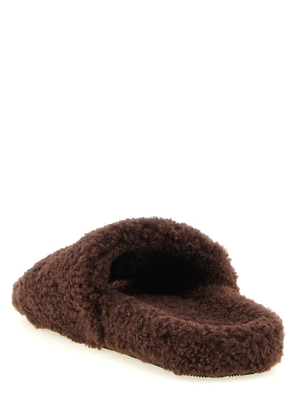 Balenciaga Braune Polyester-Slipper