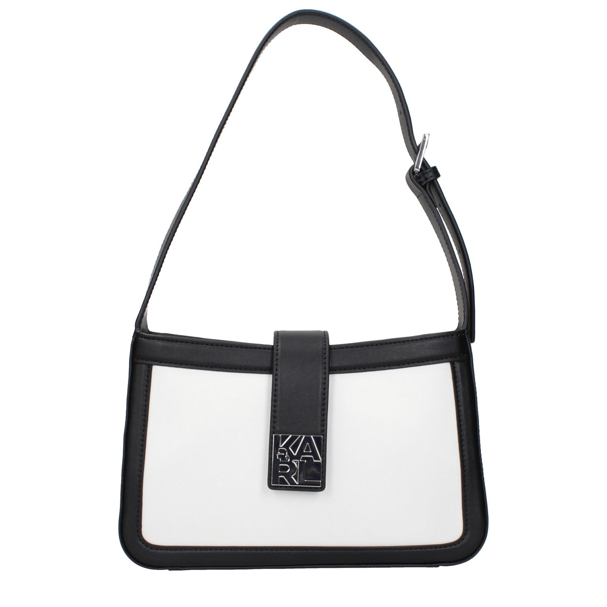 Karl Lagerfeld Weiße Leder Schultertasche