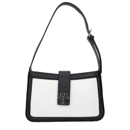 Karl Lagerfeld Weiße Leder Schultertasche