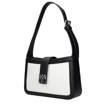 Karl Lagerfeld Weiße Leder Schultertasche
