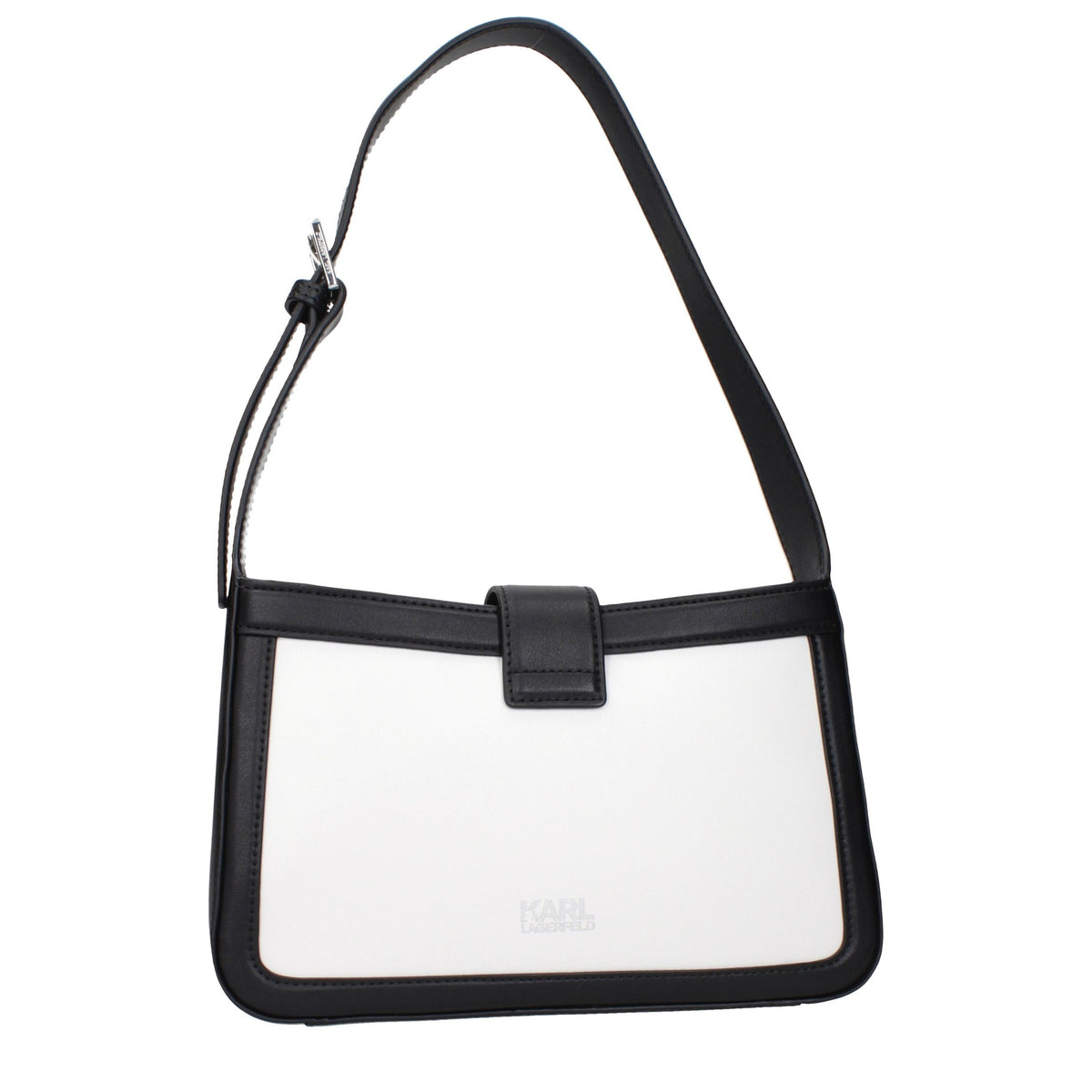 Karl Lagerfeld Weiße Leder Schultertasche