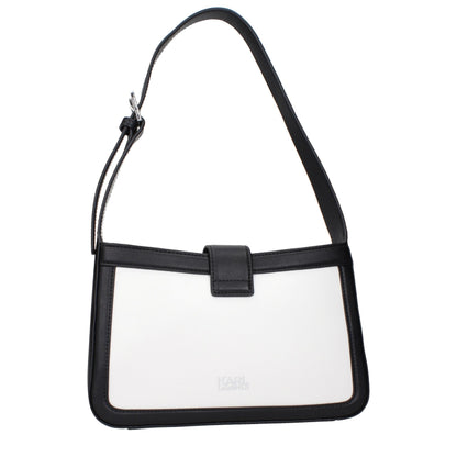 Karl Lagerfeld Weiße Leder Schultertasche