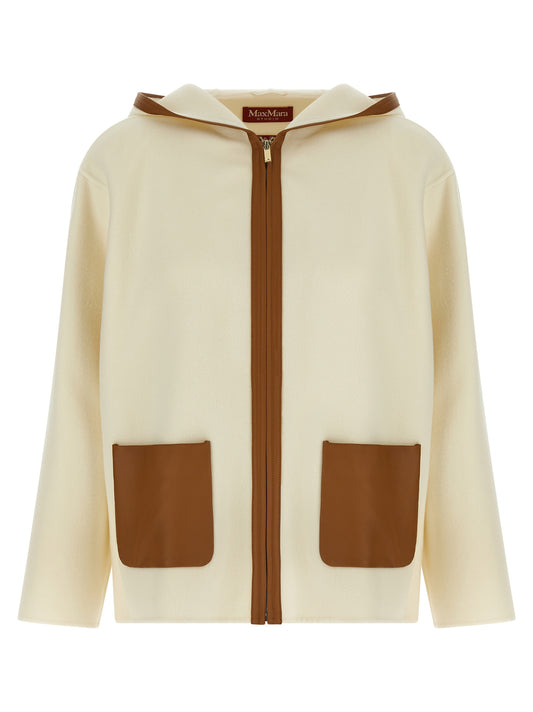 Max Mara Cappotto Bianco in Lana Vergine