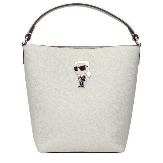 Karl Lagerfeld Graue Lederhandtasche